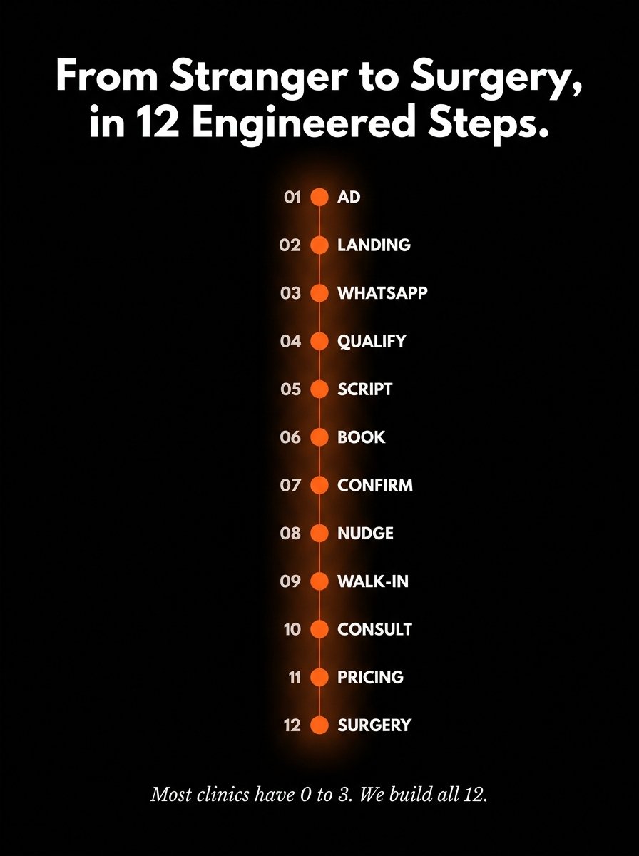 The 12-step patient funnel from stranger to surgery